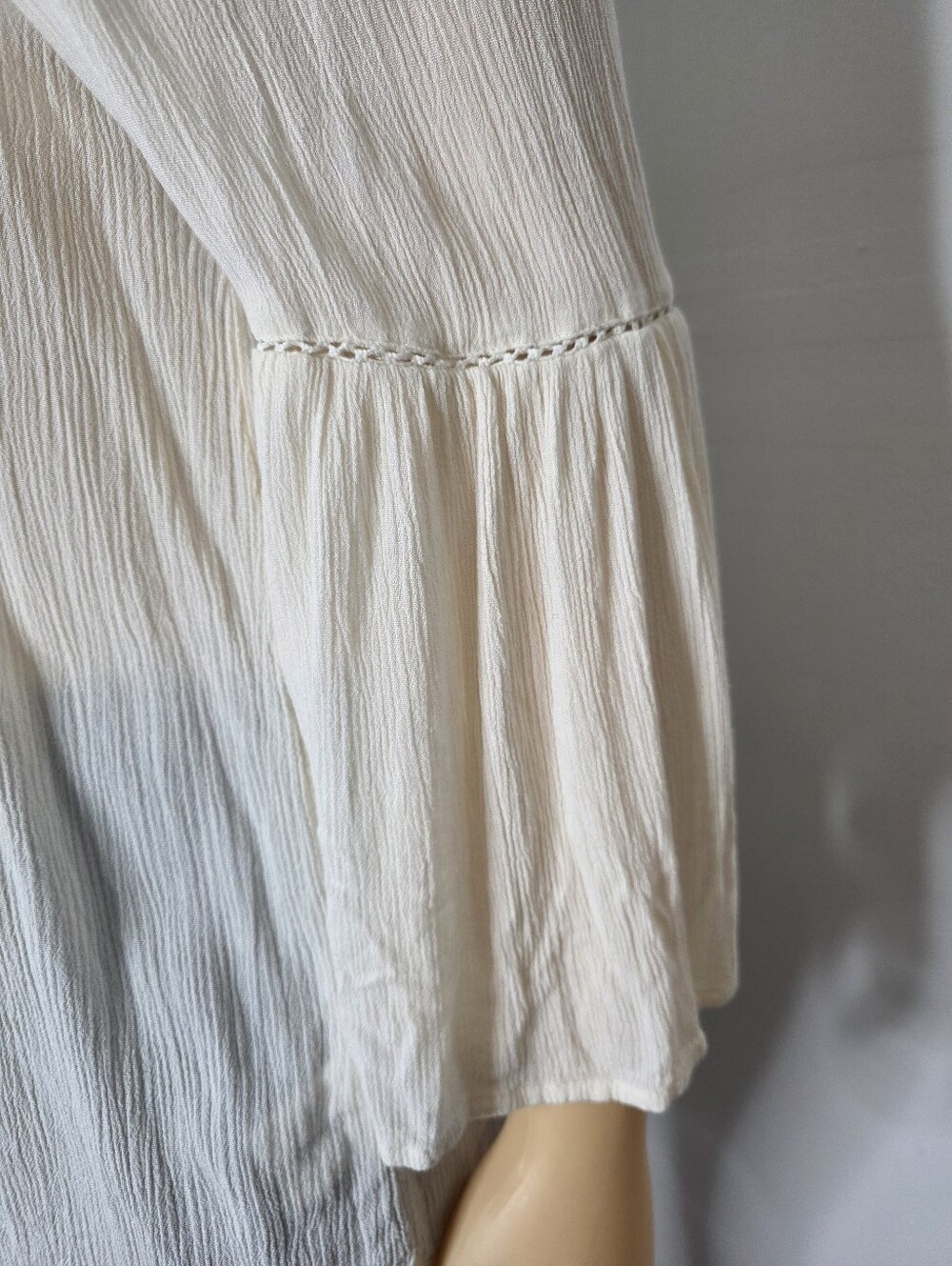 Style & Co. Cream Embroidered Peasant Blouse Size US/M - Picture 13 of 16